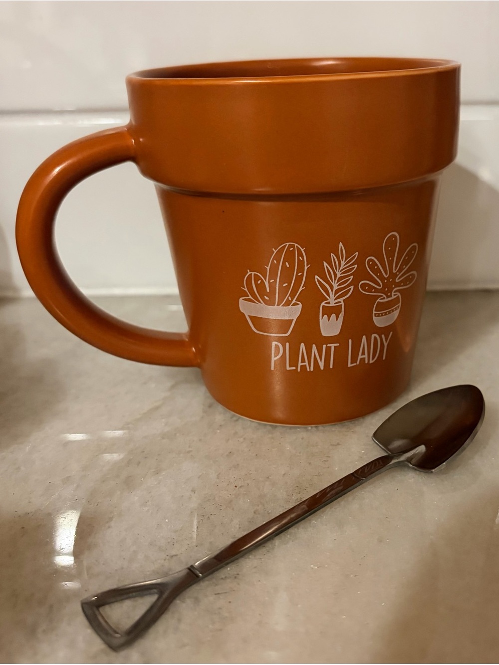 Plant Lady Ceramic Mug in Terracotta Orange